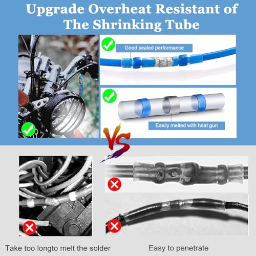 Serplex® 160PCS Heat Shrink Solder Wire Connectors Kit Solder Seal Terminal 5 Sizes Waterproof Electrical Insulation Terminal for Repairs Connections Serplex® 160PCS Heat Shrink Solder Wire Connectors Kit Solder Seal Terminal 5 Sizes Waterproof Electrical Insulation Terminal for Repairs Connections